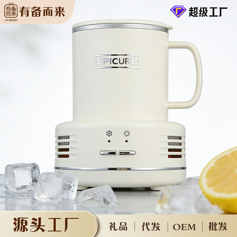 Portable Electric Cooling & Heating Cup for Beverages - Desktop Mini Fridge for Office & Dorm