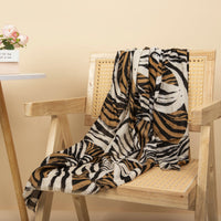Korean Style Thin Cotton Soft Tiger Print Scarf for Women, Versatile Breathable Neck Shawl