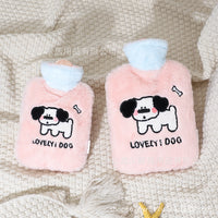 Cute Cartoon Plush Hot Water Bottle for Students, Explosion-Proof Hand Warmer and Belly Warmer