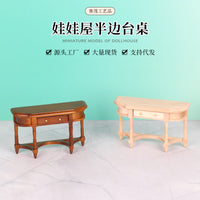 1:12 Dollhouse Miniature European Retro Half-Moon Console Table for OB11 Scene