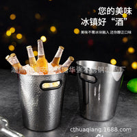 Stainless Steel Slanted Ice Bucket with Handle for Bar & Parties