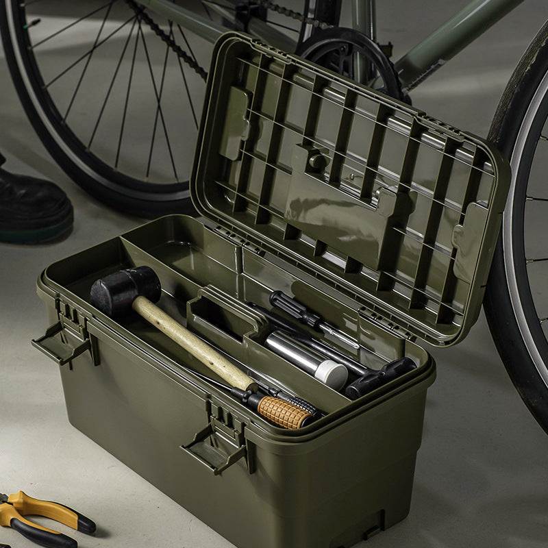 Portable Plastic Storage Box with Dividers for Tools, Gardening, Art Supplies, Hardware