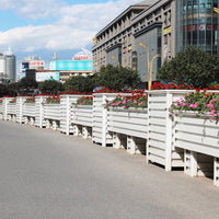 Outdoor Aluminum Alloy Planter Box with Faux Wood Grain Fence for Municipal Roads and Courtyards