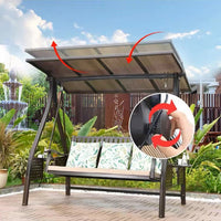 Outdoor Patio Garden Balcony Solar Aluminum Alloy Swing Chair with Rain Protection