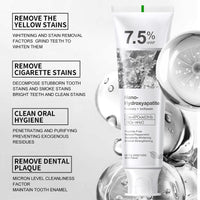 7.5% Nano Hydroxyapatite Fluoride-Free Whitening Toothpaste for Stain Removal & Enamel Protection, 120g
