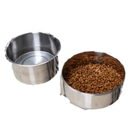 Pet Stainless Steel Hanging Bowl for Cages - Anti-Tip Food and Water Feeder