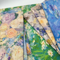 American Style Floral Print Cotton Linen Fabric for DIY Decor and Tablecloths