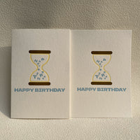 Folding Birthday Card with Countdown Hourglass, Romantic Blessing Gift for Friends and Businesses
