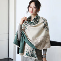 Women's Winter Scarf and Shawl, Thickened Warm Neck Warmer, Korean Style Versatile Office Wrap