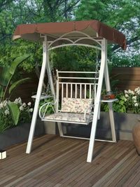 Outdoor Double Swing Chair for Patio Garden Balcony, Iron Art Rocking Chair Hammock for Indoor and Outdoor Use
