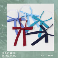 Pre-tied Solid Color JK Uniform Bow Tie Necktie for Women