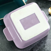 Nordic Simple Square Ceramic Baking Dish with Handles for Gratin, Pasta, and Salad