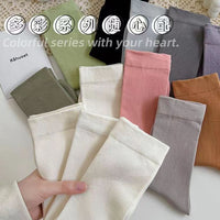 Women's Japanese Style Cotton Crew Socks - Breathable & Sweat-Absorbent