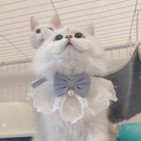 Pet Cat Dog Knitted Bow Tie Collar Scarf Bib