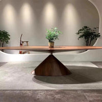 Designer Solid Wood Dining Table, Minimalist Office Desk for Villas and Large Apartments
