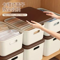 Rectangular Desktop Storage Box with Lid and Handle for Snacks, Sundries, and Clothing
