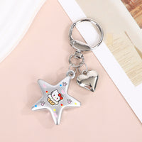 Frosted Acrylic Heart Keychain for Bags and Car Keys, Fashionable Korean-Japanese Style