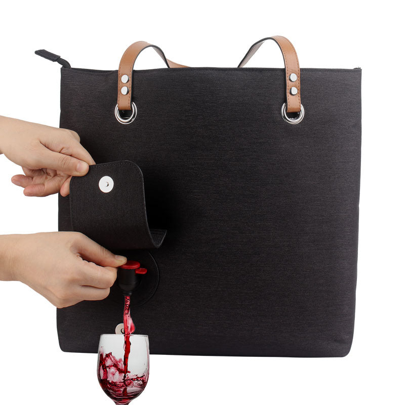 Portable Insulated Wine Cooler Bag for Outdoor Camping and Beach