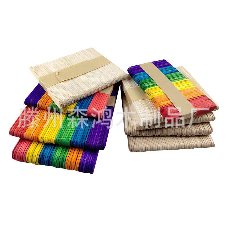 Craft Wood Sticks for DIY Projects - Ice Cream Bar Sticks, Colored Popsicle Sticks, Craft Wood Pieces