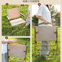 Foldable Camping Chair, Outdoor Metal Folding Chair for Heavy Duty Use