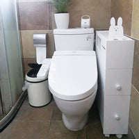 Waterproof Bathroom Toilet Side Cabinet Slim Storage Organizer with Wheels