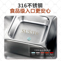 316 Stainless Steel Divided Prep Platter for Hot Pot, Snacks, and Fruits