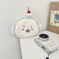 Cute Snowman Coin Purse with Lanyard - Girls' Card Holder & Portable Storage Bag