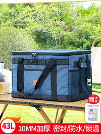 Large Capacity Insulated Cooler Bag, Foldable Portable Waterproof Lunch Box for Camping and Picnics