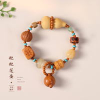 Zen-Inspired Gourd and Multi-Treasure Beaded Bracelet for Men and Women