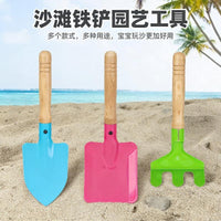 Kids' Beach Garden Tool Set - Pointed Shovel, Flat Shovel, and Rake for Sand and Soil Play