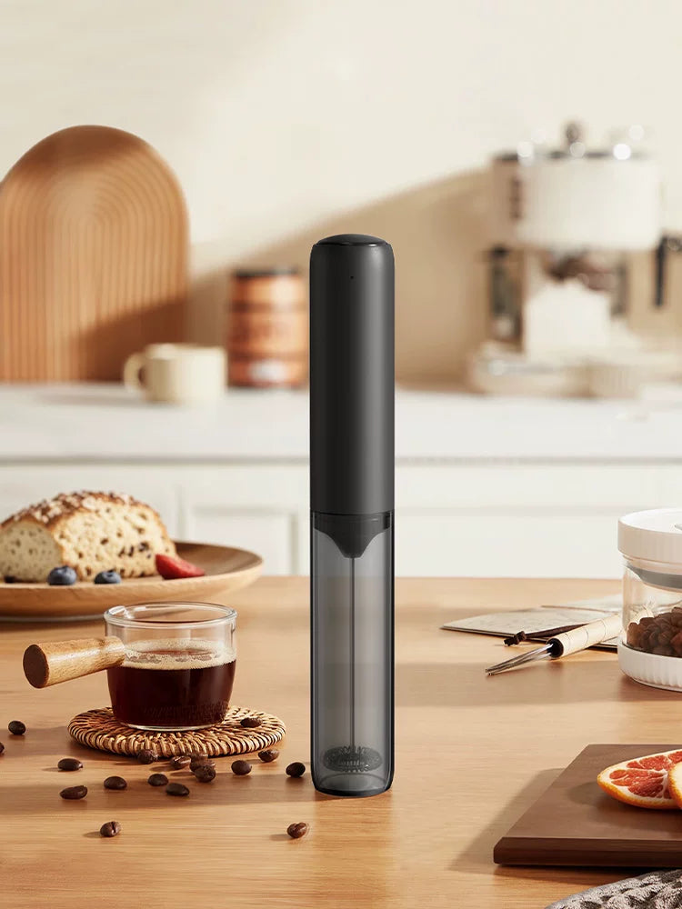Rechargeable Handheld Milk Frother with Storage Base for Coffee, Lattes, and Cappuccinos