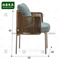 Nordic Outdoor Rattan Woven Dining Chair and Table Set for Garden Patio