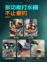 Weituosen Foldable Fishing Bucket Lure Wild Fishing Live Fish Container Portable Water Bucket Handheld Equipment