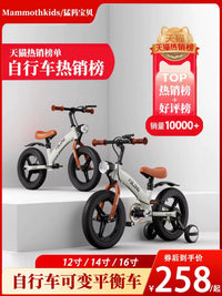 2-in-1 Kids Balance Bike & Bicycle for Ages 2-6, Toddler Training Bike with Pedals