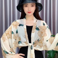 2023 New Wide Sleeve Sun Protection Shawl Ice Silk Chiffon UV Protection Cardigan