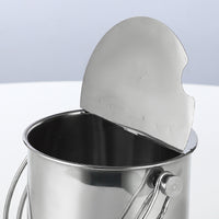 Thickened Stainless Steel Flip-Top Ice Bucket with Lid and Handle for Milk Tea Shops and Buffets