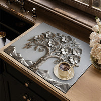 3D Embossed Diatomaceous Earth Absorbent Mat for Kitchen & Coffee Machine