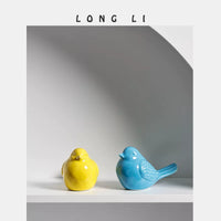 Longli Ceramic Nordic Style Bird Figurines for Home and Office Decor