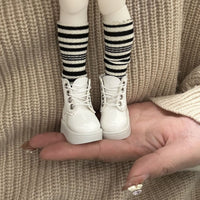BJD Doll Patent Leather Lace-up Martin Boots for 1/6 Scale Dolls