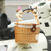 Cartoon Multifunctional Electric Bicycle Front Basket Storage with Lid