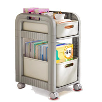 Multi-layer Rolling Cart Bookshelf Under Desk Storage Organizer for School Bags and Books