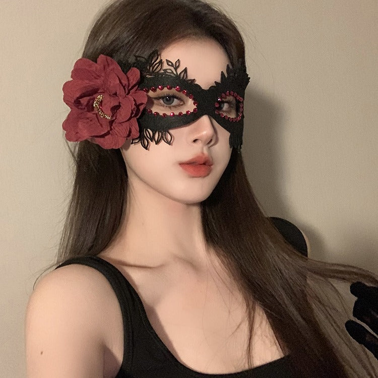 Black Floral Masquerade Mask for Parties and Events