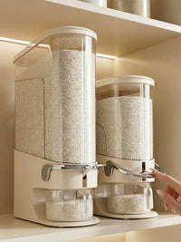Press-Type Rice Dispenser with Seal, Insect-Proof & Moisture-Proof, Food-Grade Storage Container for Home Kitchen