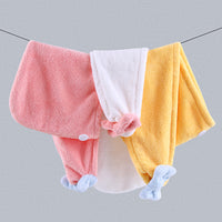 Kids' Quick-Dry Hair Towel Wrap for Girls, Super Absorbent Microfiber Bath Cap
