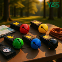 Bear Bell with Carabiner and Whistle for Hiking, Camping, Cycling - Loud Metal Safety Bell