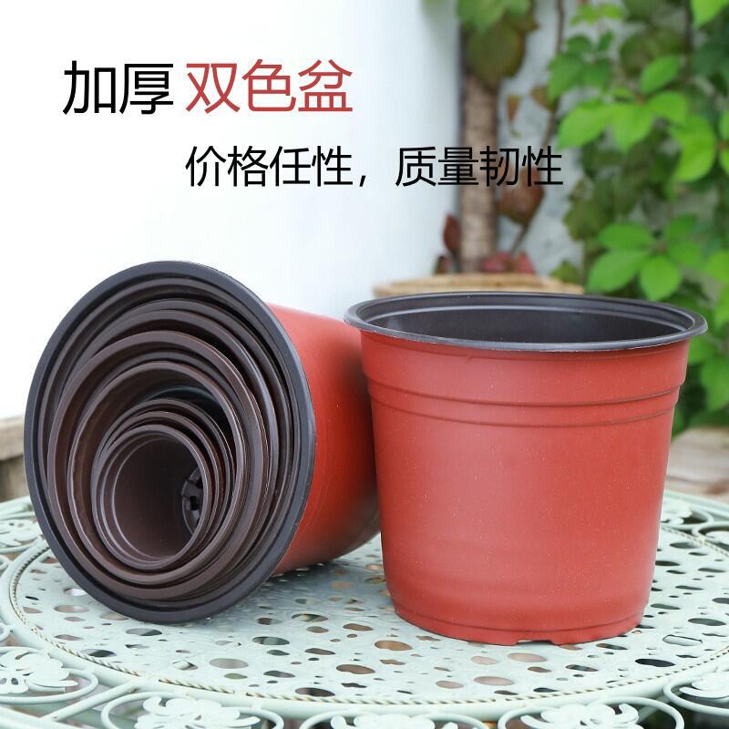 Two-Tone Soft Plastic Nursery Pots for Succulents and Green Plants
