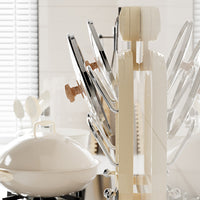 Suction Cup Pot Lid Holder Wall Mounted Kitchen Storage Rack with Drip Tray for Cutting Boards