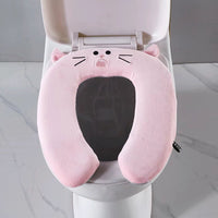 Memory Foam Toilet Seat Cushion, Soft Slow Rebound Toilet Seat Cover with Lid Lifter, Thick Washable Toilet Pad for All Seasons