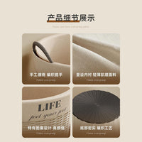 Large Foldable Laundry Hamper Double-Layer Woven Storage Basket for Dirty Clothes
