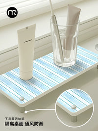 Diatomaceous Earth Absorbent Mat for Bathroom Countertops and Sinks, Quick Dry Tray for Toothbrush Cups and Toiletries